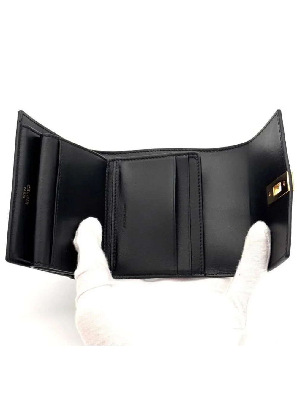 Celine Wallet Small Trifold Black